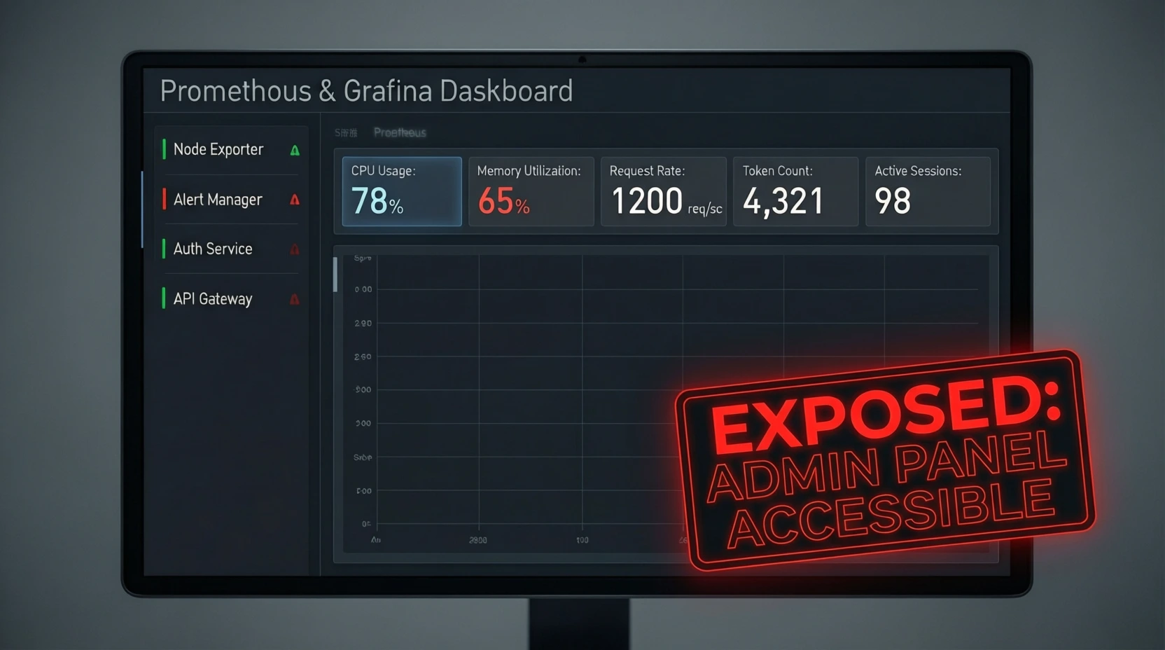 Exposed Prometheus/Grafana dashboards is an admin panel with metrics and tokens in its purest form