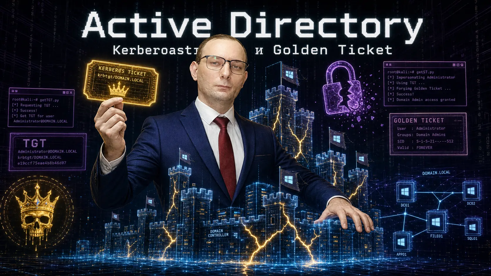 Active Directory для начинающих: Kerberoasting и Golden Ticket - заход в мир Windows-инфраструктур